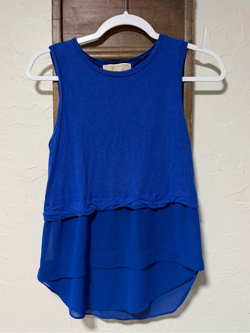 Michael Kors Cobalt Blue Layered Sleeveless Blouse